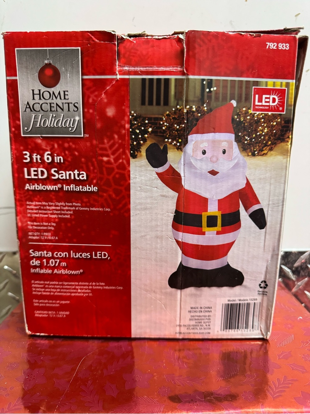 Home Accents Holiday LED Santa Airblown Inflatable